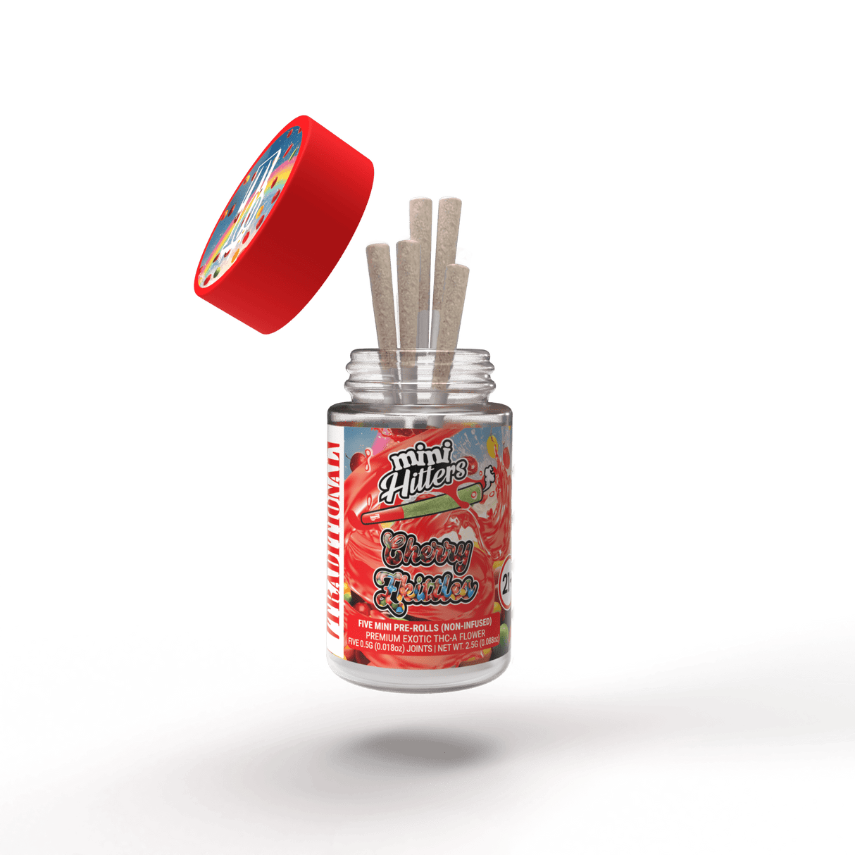 Cherry Zkittles THCa Mini Hitters Pre-roll Pack Transparent