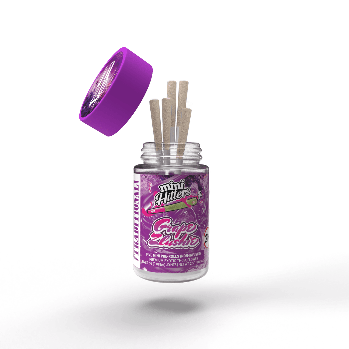 Grape Zlushie THCa Minihitters Pre-roll Pack Transparent