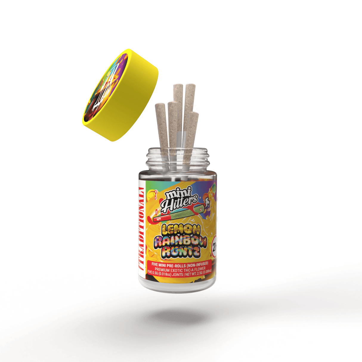 Lemon Rainbow Runtz THCA Pre-roll Pack Transparent