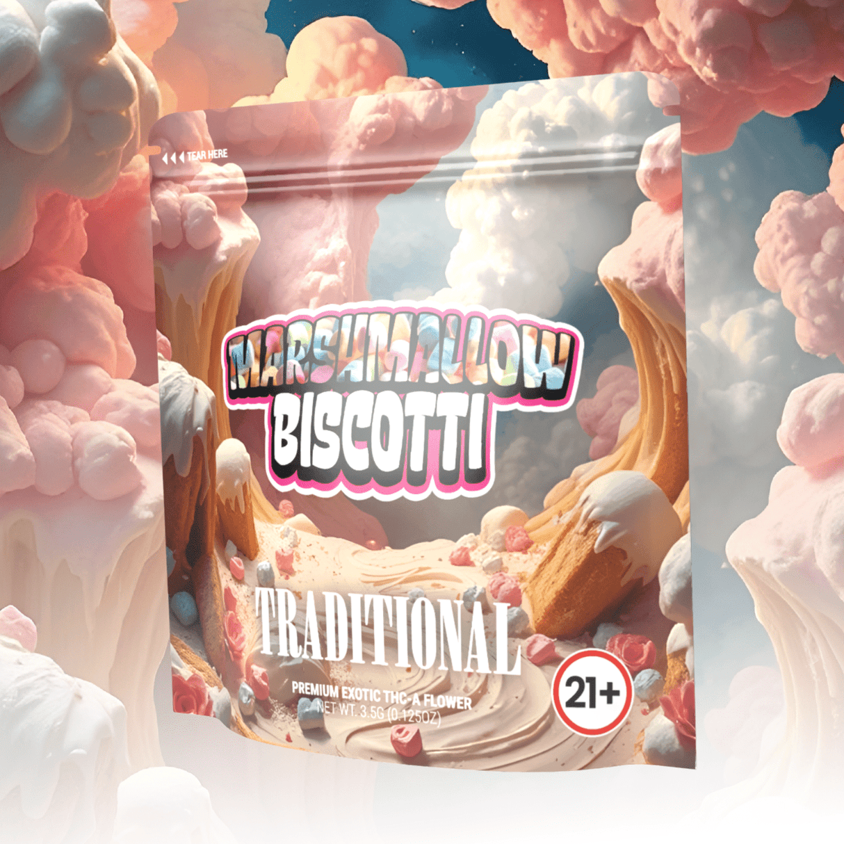 Marshmallow Biscotti THCa - THCa Exotic Indoor Bigs