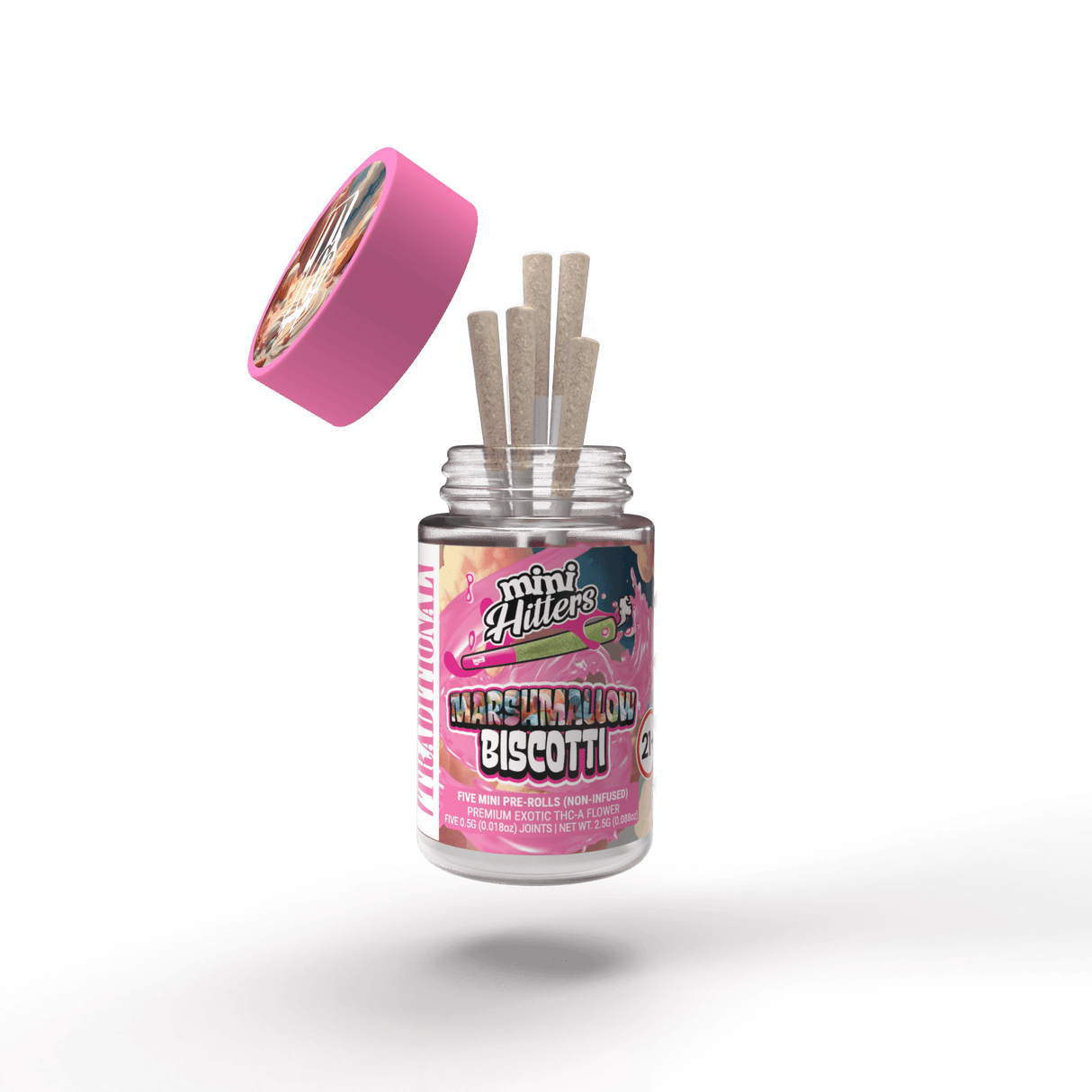 Marshmallow Biscotti THCa Minihitters Pre-roll Pack Transparent