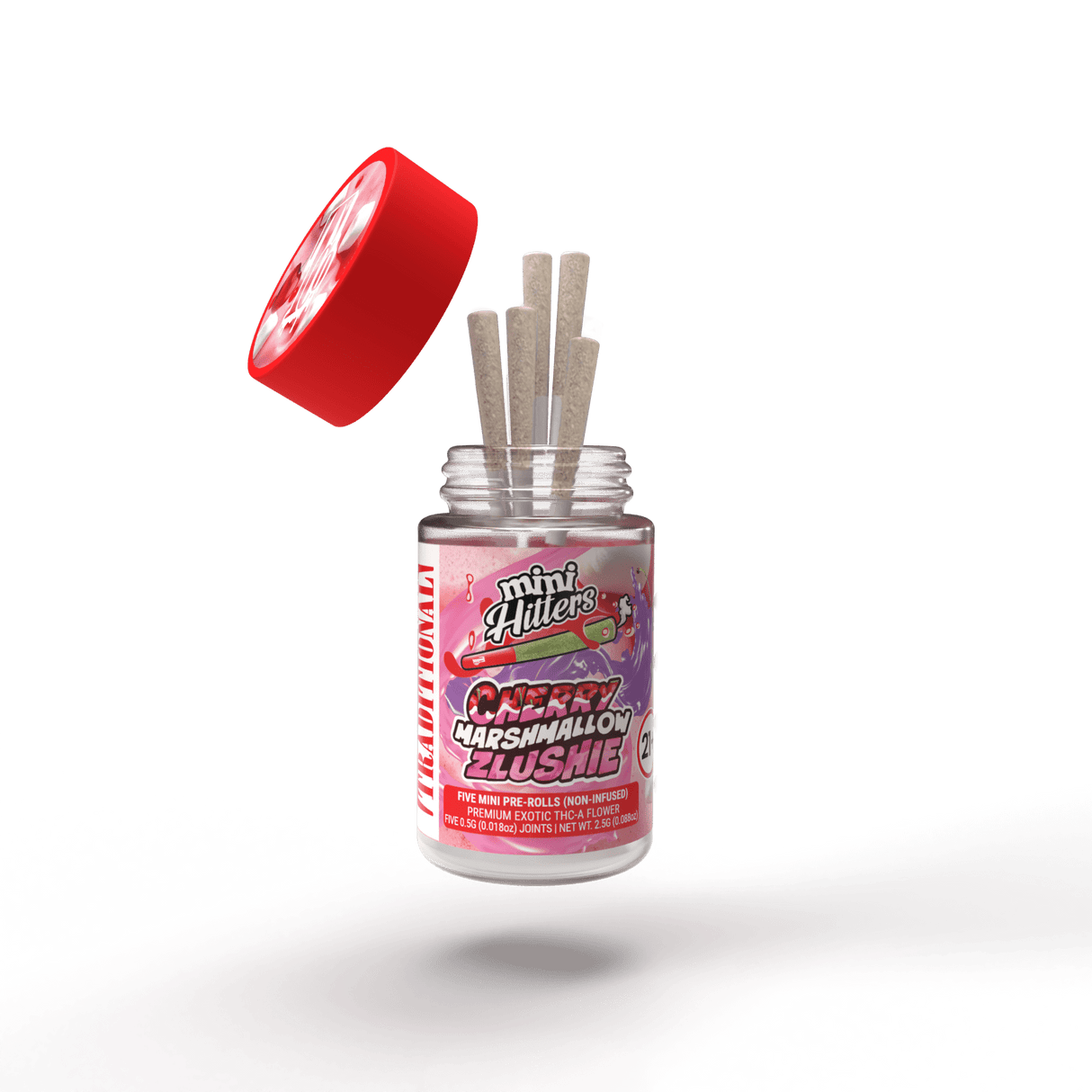 Cherry Marshmallow Zlushie THCa Pre-roll Pack Transparent