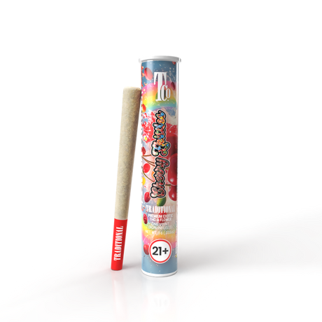 Cherry Zkittles 1G THCa Pre-roll Transparent Background