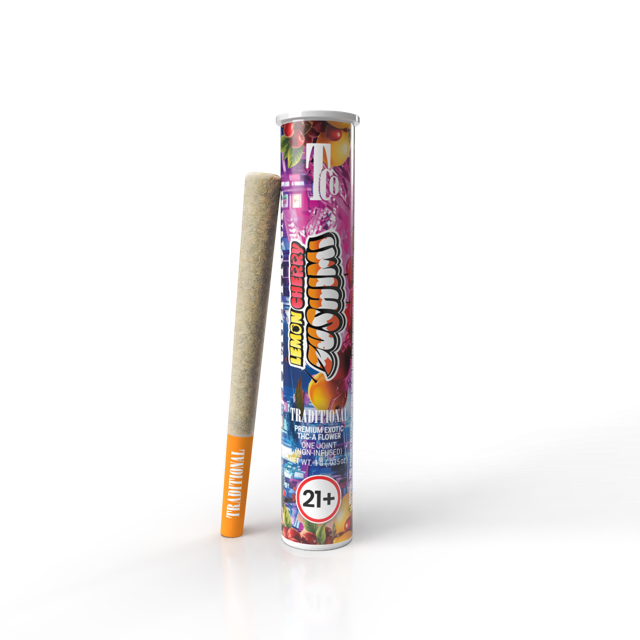 Lemon Cherry Zushimi 1G THCa Pre-roll Transparent Background