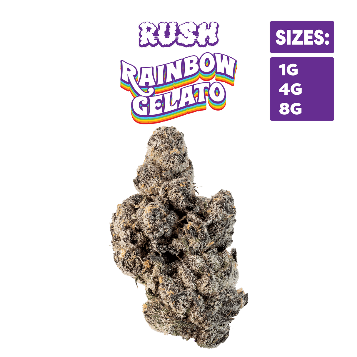 RUSH - Rainbow Gelato - Premium THCa Indoor Flower Bigs