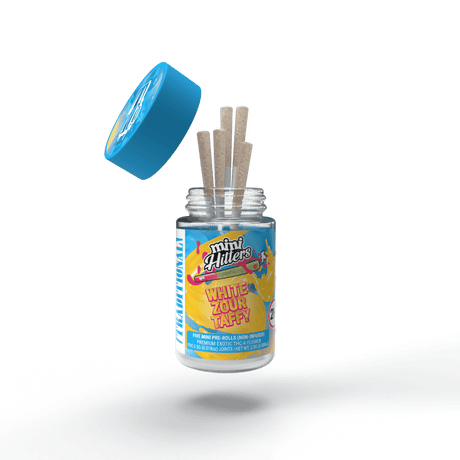 White Zour Taffy THCa Mini Pre-roll Pack Transparent